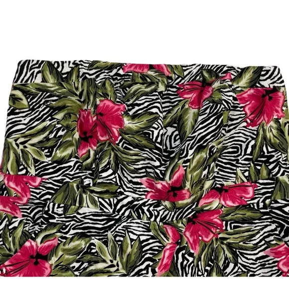 TORRID Strapless Dress Plus Size 22 Zebra & Tropical Print Cotton Spandex Summer - Picture 3 of 5